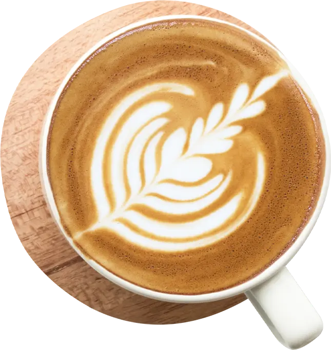 Kaffeetasse mit Muster im Kaffee